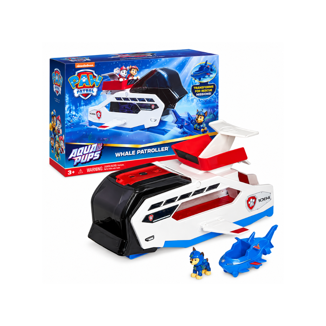 Winmagic Paw Patrol Aqua Pups Whale Patroller Team Vehicle With Chase Action Figure, Toy