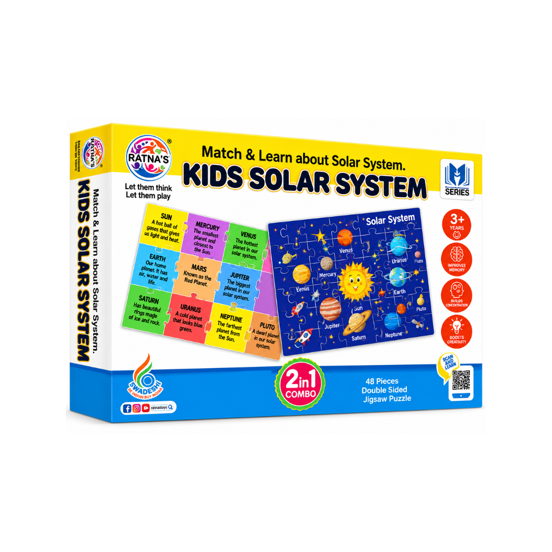 Ratna’s Kids Solar System 2-in-1 Double-Sided Jigsaw Puzzle – 48 Pieces