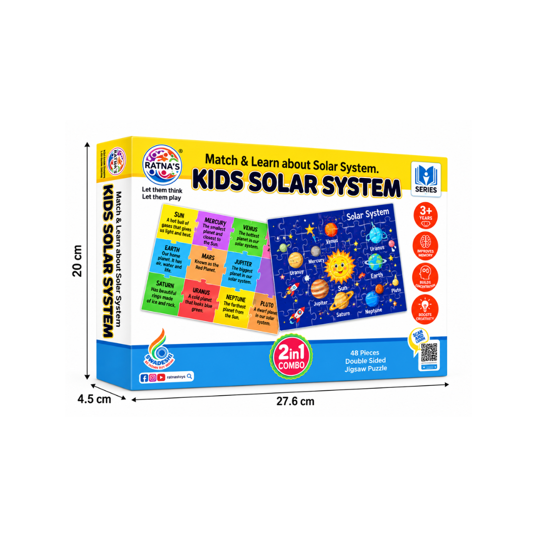 Ratna’s Kids Solar System 2-in-1 Double-Sided Jigsaw Puzzle – 48 Pieces