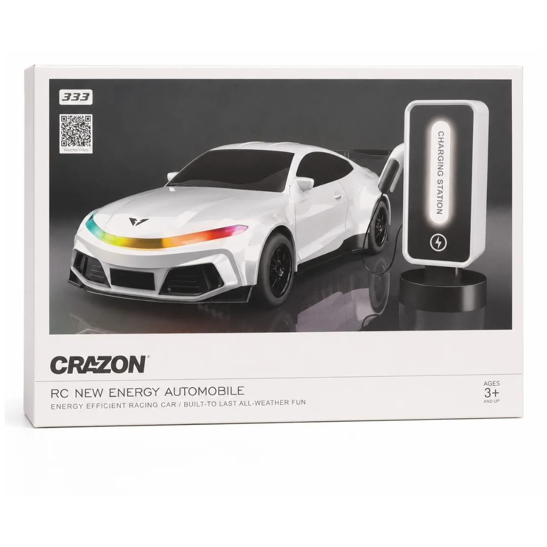 CRAZON Model 333 Remote Control New Energy Sports Car with Charging Station, Auto Parking & LED Lights