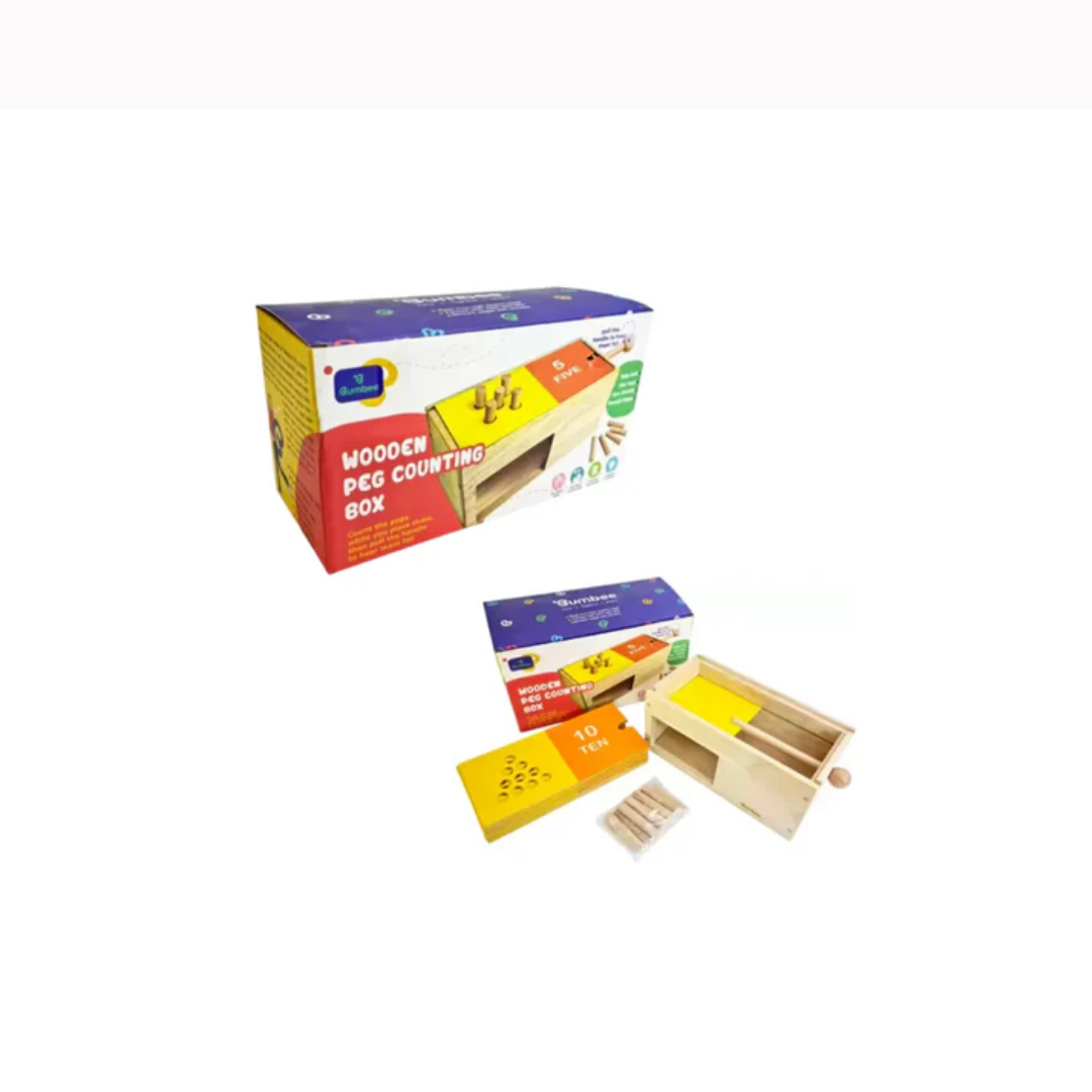 Bumbee Wooden Peg Counting Box  (Multicolor)