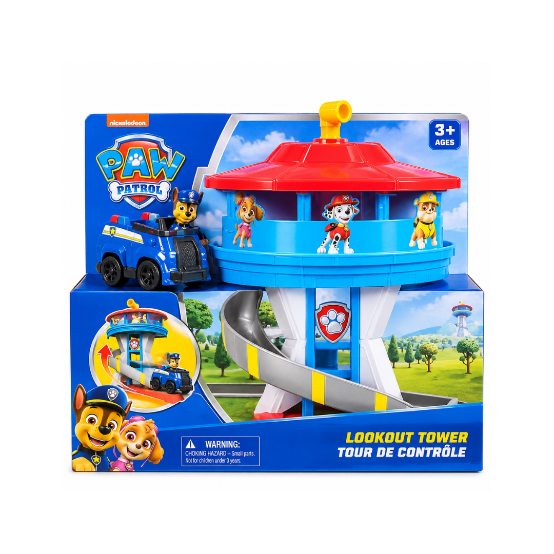 Winmagic Paw Patrol Lookout Tower Headquarters Playset with 1 Base Police Vehicle, 2 Chase Figures and Accessories