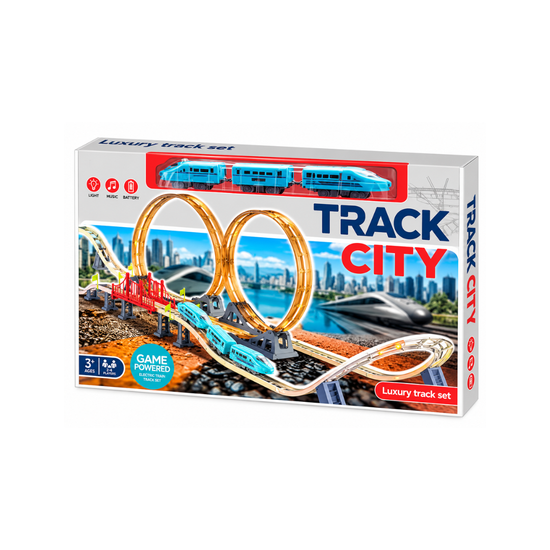 Luxury Funny Worlds Track City Railway Train Set, DIY Building Track