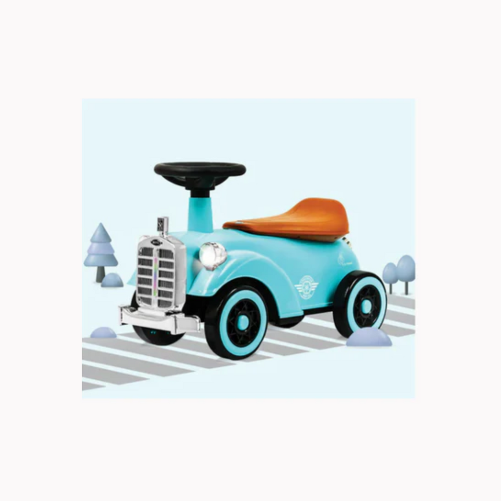 R for Rabbit Speedster Royal Ride on Car For Kids Blue Brown