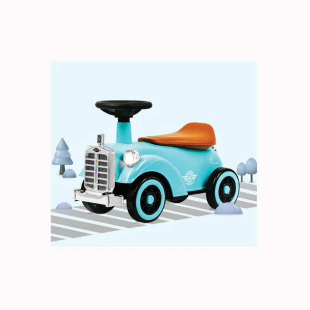 R for Rabbit Speedster Royal Ride on Car For Kids Blue Brown