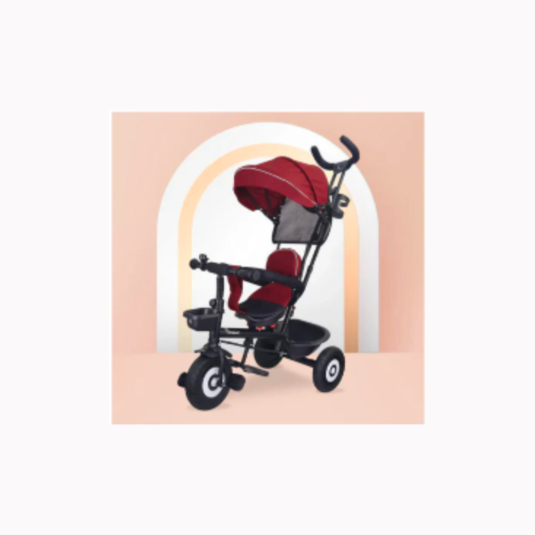 R for Rabbit Tiny Toes T40 Plus Tricycle - Rubber Wheels, 360 Rotatable Seat, Adjustable Marron Black