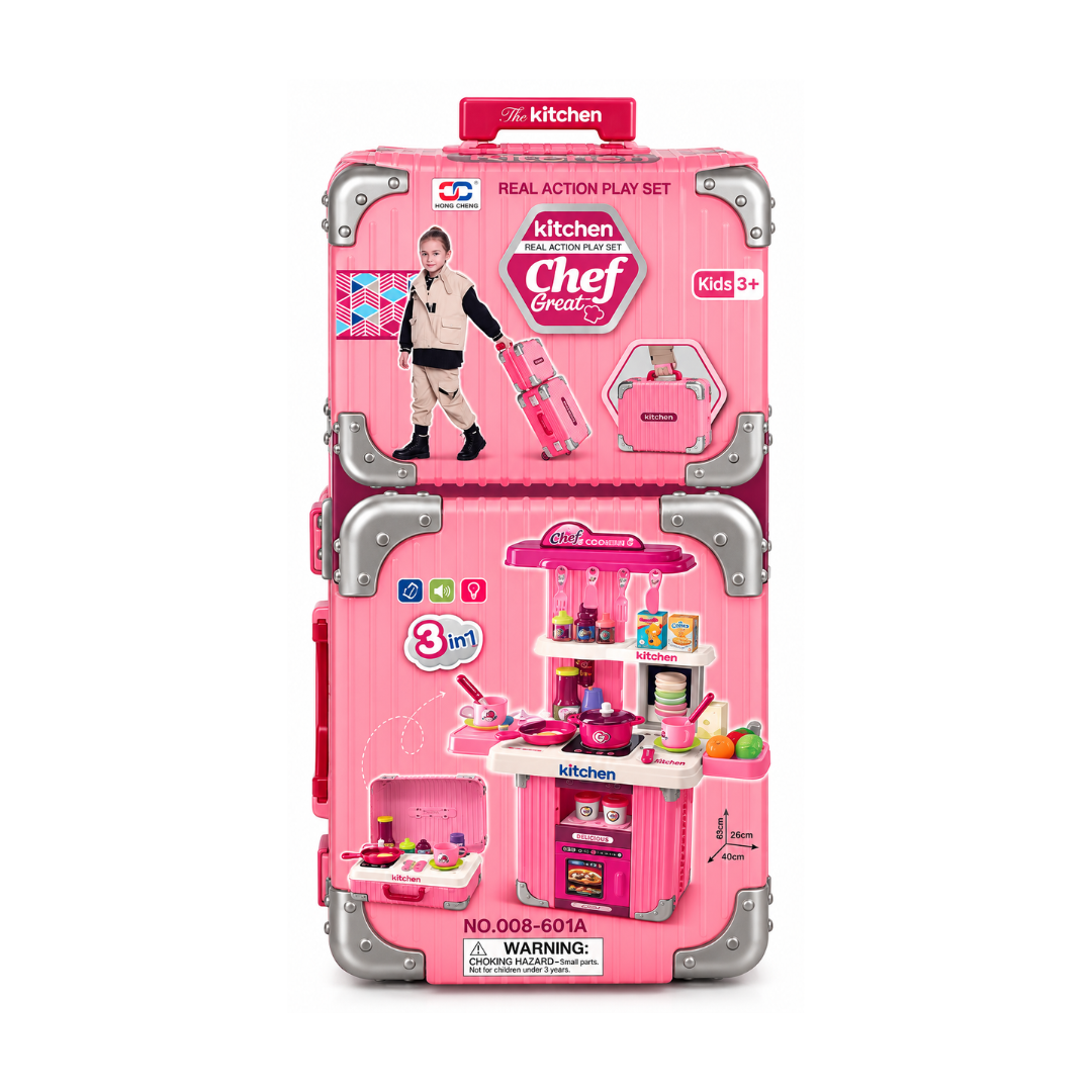 Kitchen Real Action Play Set 3in1 Trolley Set