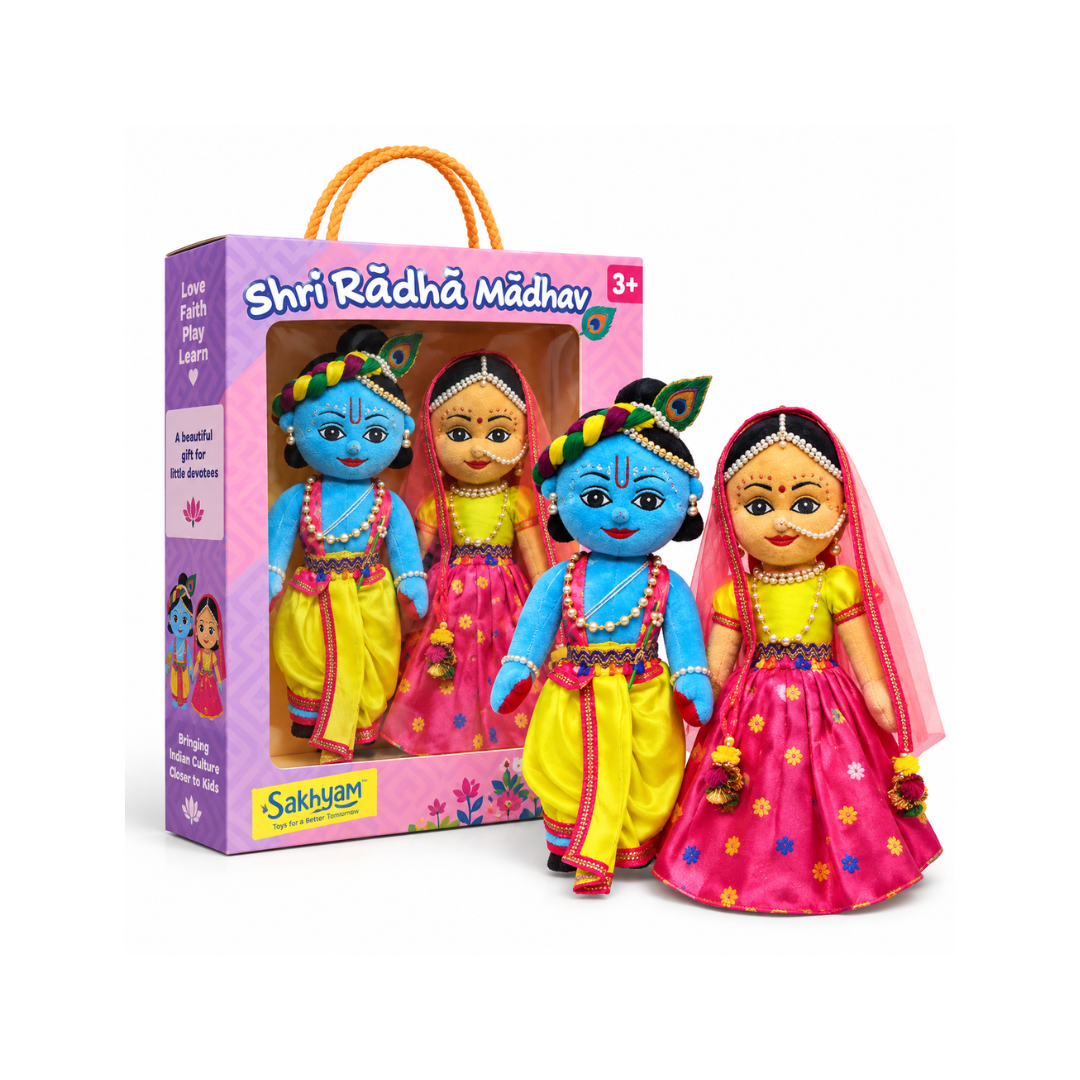 Sakhyam Radha Madhav- Radha Krishna pair Soft Doll With Detachable dress