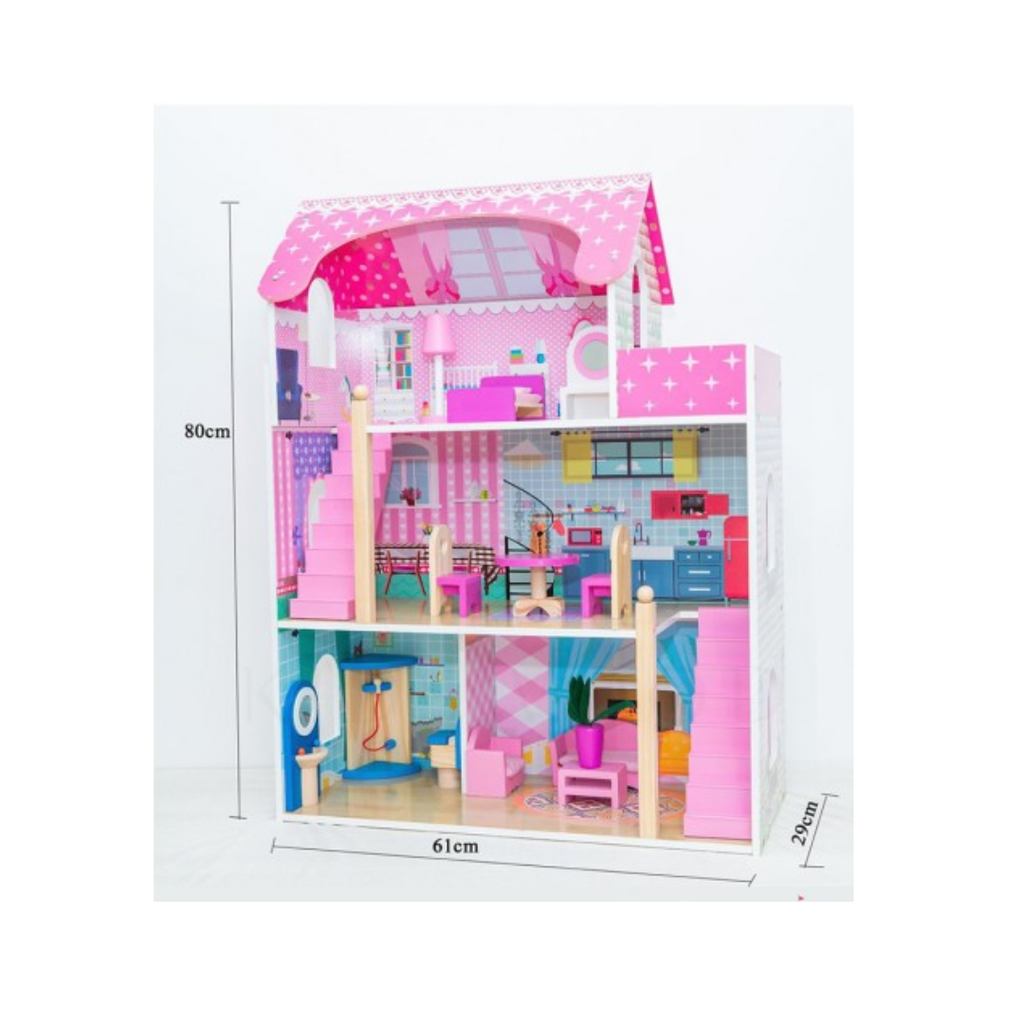Rainbow Toys Wooden Dollhouse Furniture Set Includes