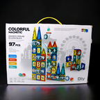Rainbow Toys Colorful Magnetic Pipeline Building Blocks – 97 PCS