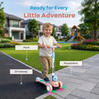 R for Rabbit Road Runner Bunny Scooter For Kids With PU LED Wheels - Pink Blue