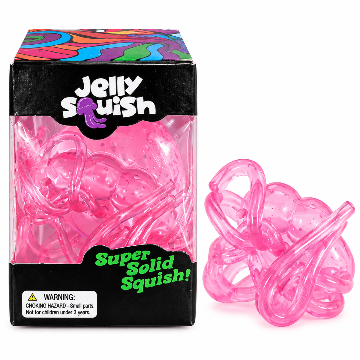 Jelly Squish Pink Jellyfish Squishy Toy | Super Solid Squeeze Fidget Toy for Kids Ages 3+