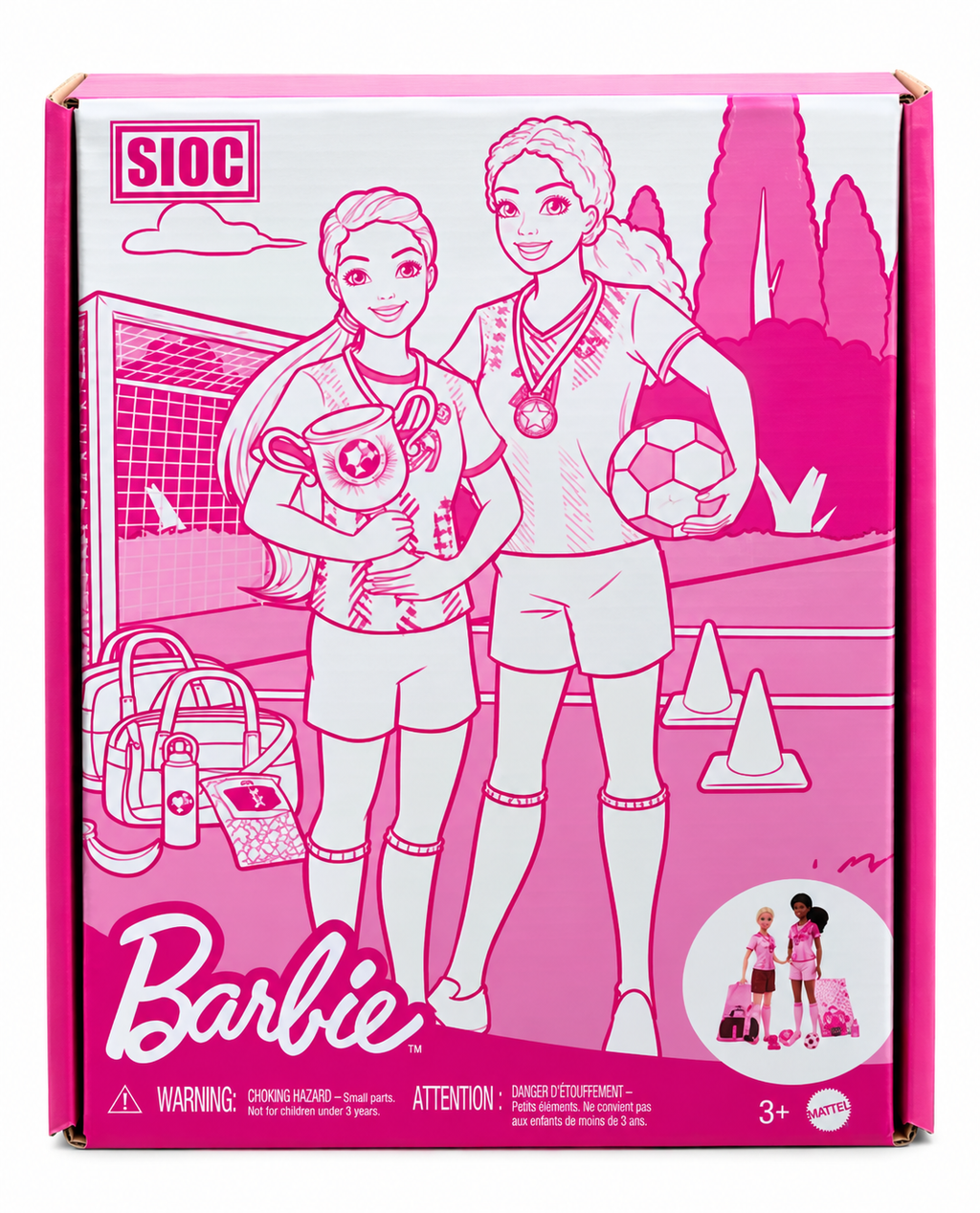 Barbie Soccer Coach & Player Doll Set | Sports-Themed Pretend Play Set for Kids 3+ Years