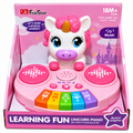 Five Star Learning Fun Unicorn Piano Musical Toy | Interactive Pink Unicorn Keyboard with Drum Pads, Music & Colourful Piano Keys for Kids Ages 18 Months+