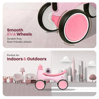 R For Rabbit Speedster Glider Baby Ride-on Car Push Ride with Music & Lights Pink
