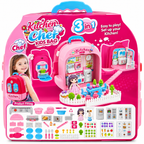 Xiong Cheng 3 in 1 Kitchen Chef Backpack Playset | Portable Pretend Cooking Toy | Ages 3+