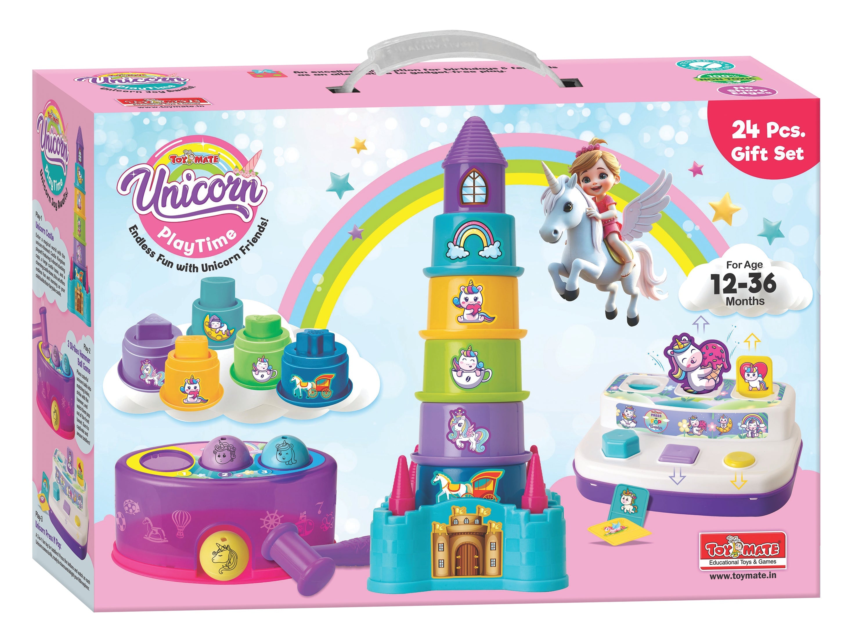 Toymate Unicorn Play Time – 24 Pcs Educational Toy Gift Set for Toddlers