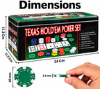 Texas Hold'em Poker Set with 200 Professional Poker Chips, 36" x 24" Gaming Mat, Playing Cards & Accessories