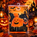 Halloween Pumpkin Costume for Kids | Orange Jack-O'-Lantern Hooded Cape for Fancy Dress