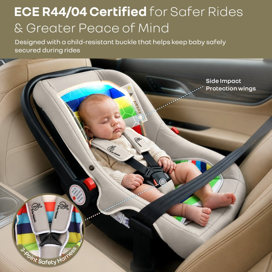 R for Rabbit Picaboo 4 In 1 Carry Cot Rainbow Cum Car Seat