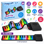 Roll Up Musical Keyboard for Kids with Speaker, 8 Demo Songs & 10 Tones