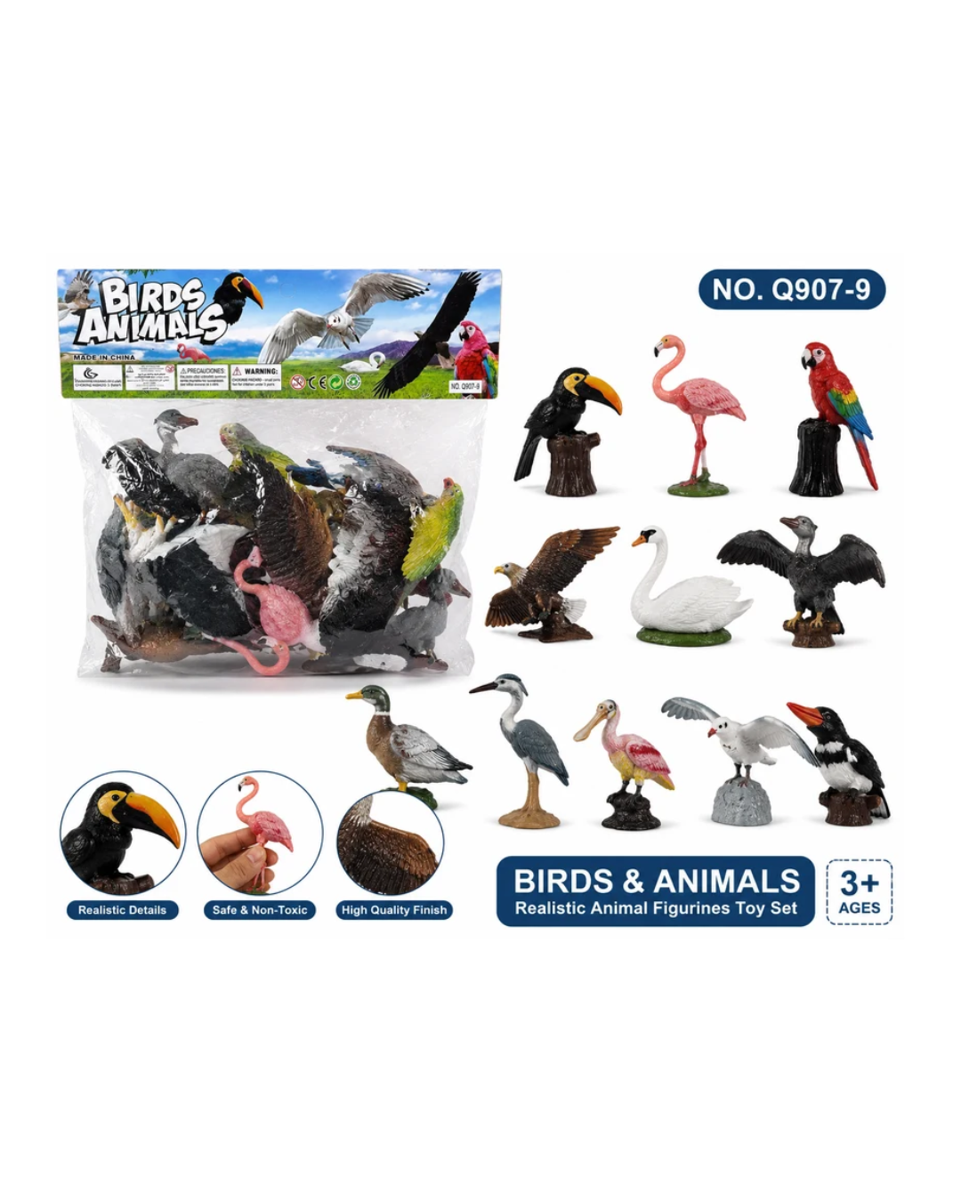 Birds & Animals Toy Set – Realistic Animal & Bird Figurines