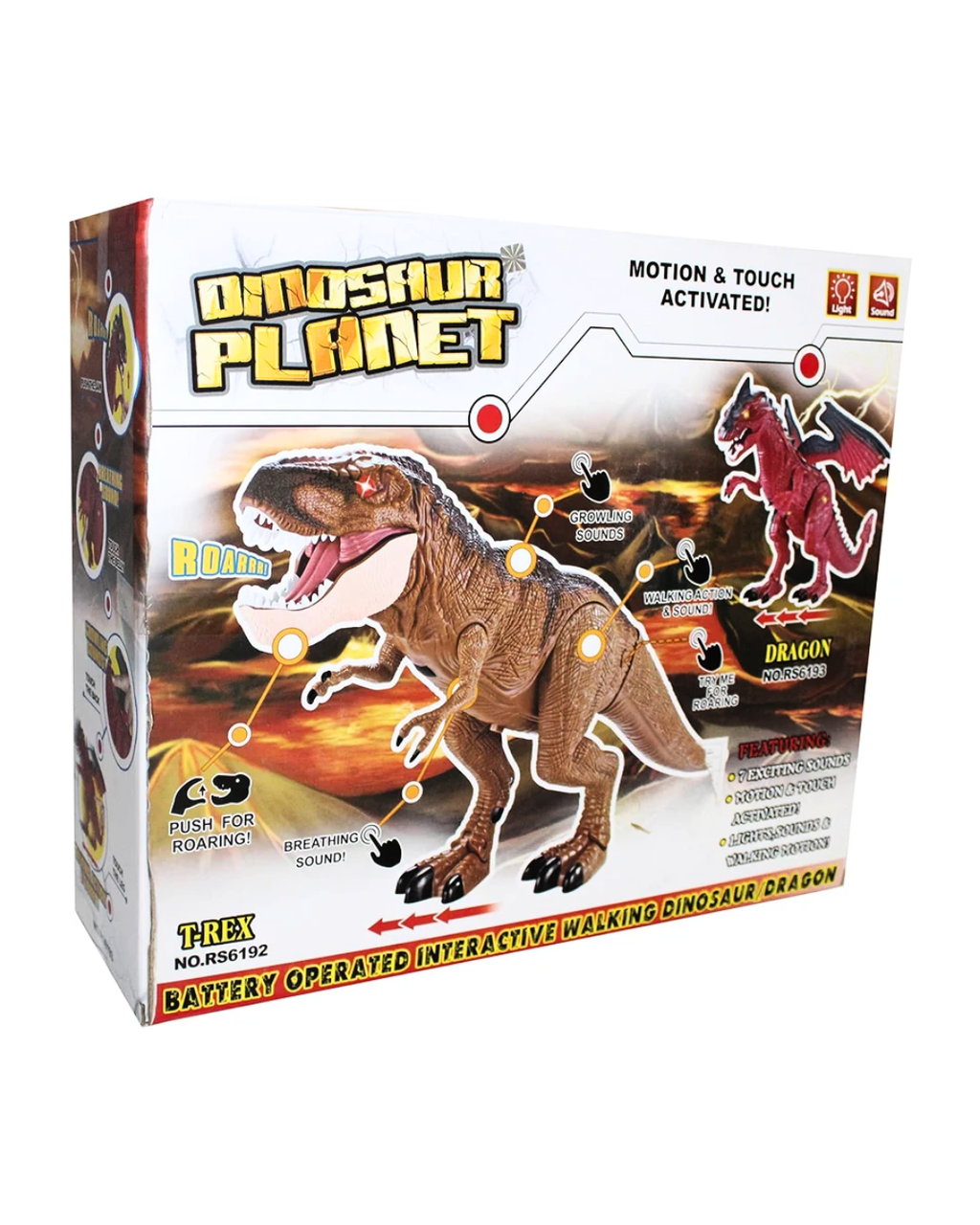 Interactive Walking Dinosaur Dragon Toy with Remote Control  Motion & Touch Activated Light & Sound Infrared RC Toy for Kids 3+ Years