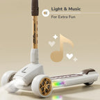 R for Rabbit Road Runner Blaze Scooter For Kids With PU LED Wheels Cream Gold