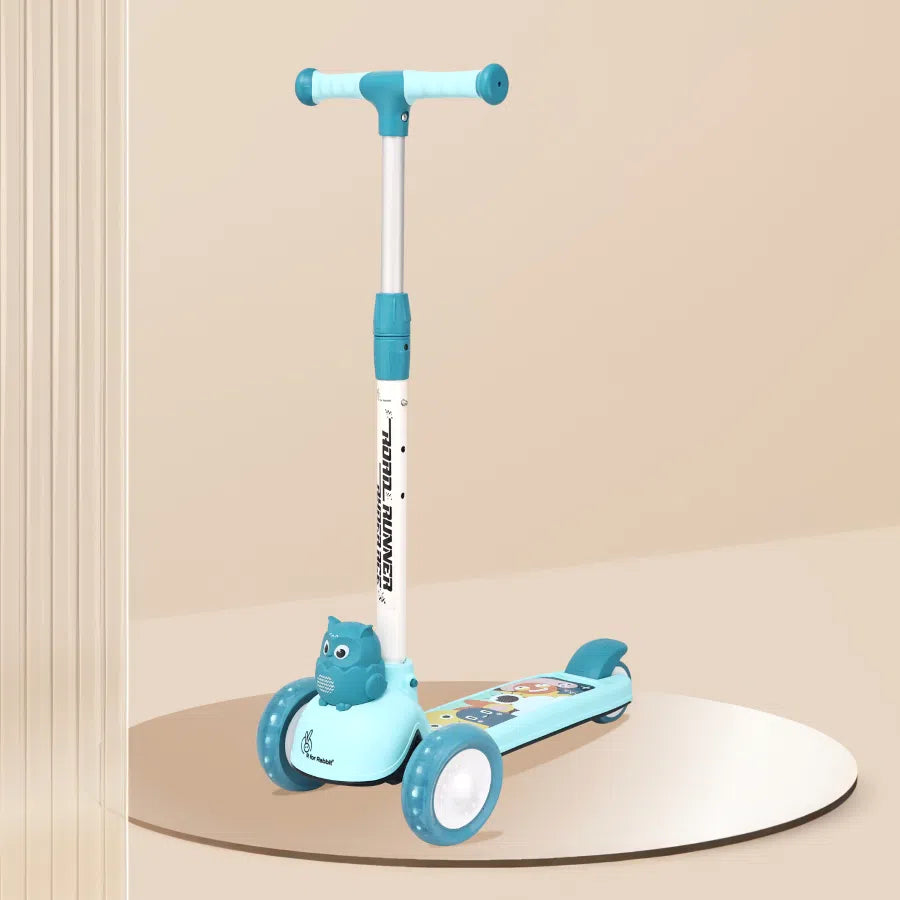 R for Rabbit Road Runner Ryder Ace Scooter For Kids With PU LED Wheels Lake Blue