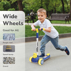 R for Rabbit Road Runner Ryder Scooter For Kids With PU LED Wheels Blue Yellow