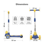 R for Rabbit Road Runner Ryder Scooter For Kids With PU LED Wheels Blue Yellow