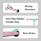R For Rabbit Road Runner Ryder Scooter For Kids With PU LED Wheels Pink Blue
