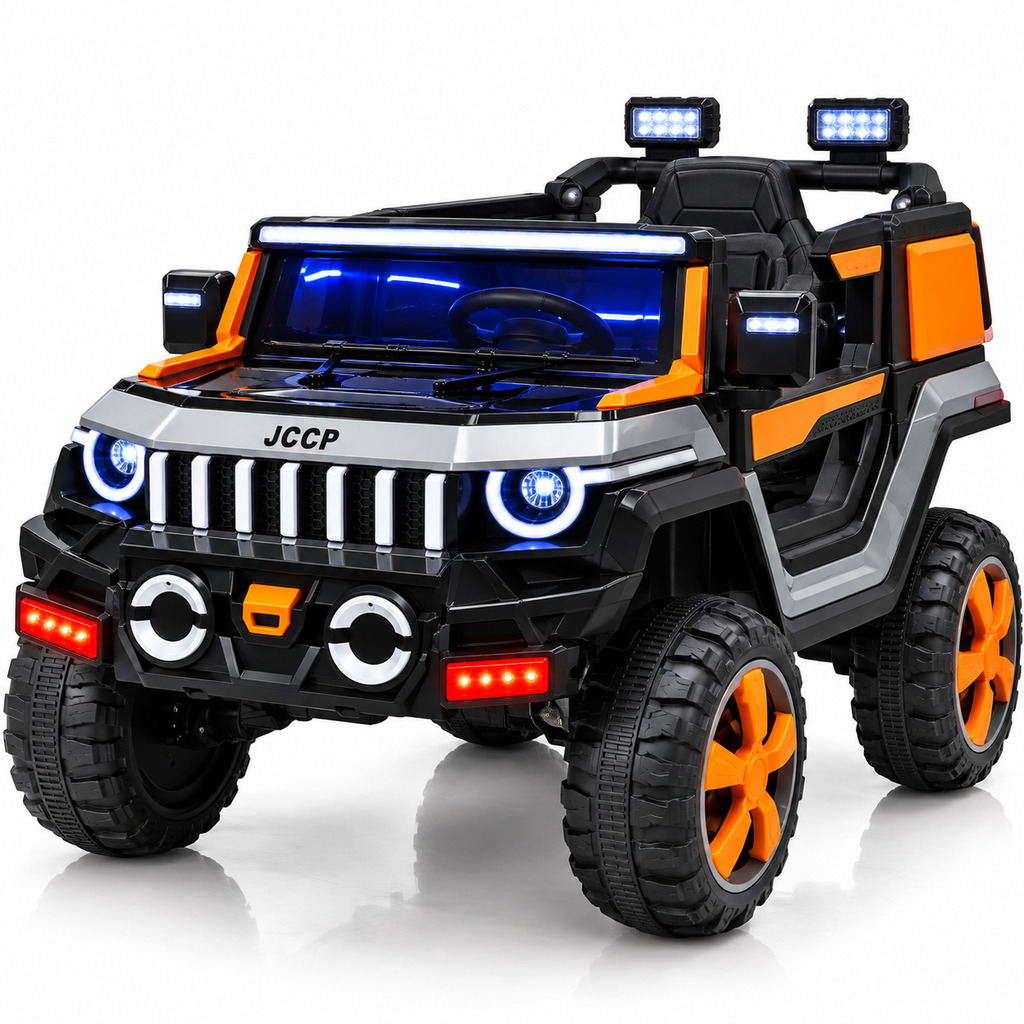 JCCP 4x4 Kids Electric Ride-On Jeep | 12V Battery Operated Off-Road Car with LED Lights