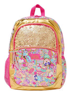 Smiggle School Bag : Gold Flip Sequin 20 Birthday Colorful & Stylish 16 Inch Backpack for Kids
