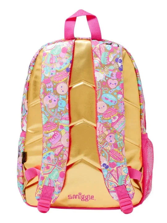 Smiggle School Bag : Gold Flip Sequin 20 Birthday Colorful & Stylish 16 Inch Backpack for Kids