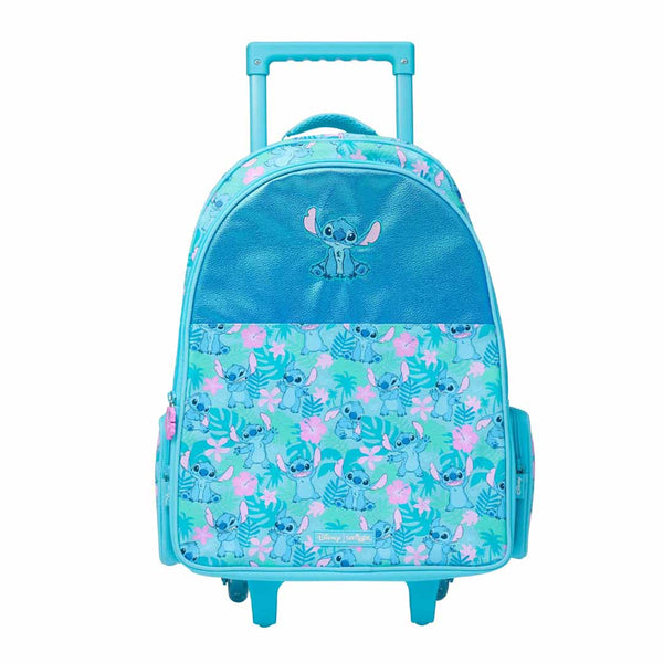 Smiggle Stitch 18-Inch Trolley Backpack for Kids – Colorful Disney Stitch School Bag