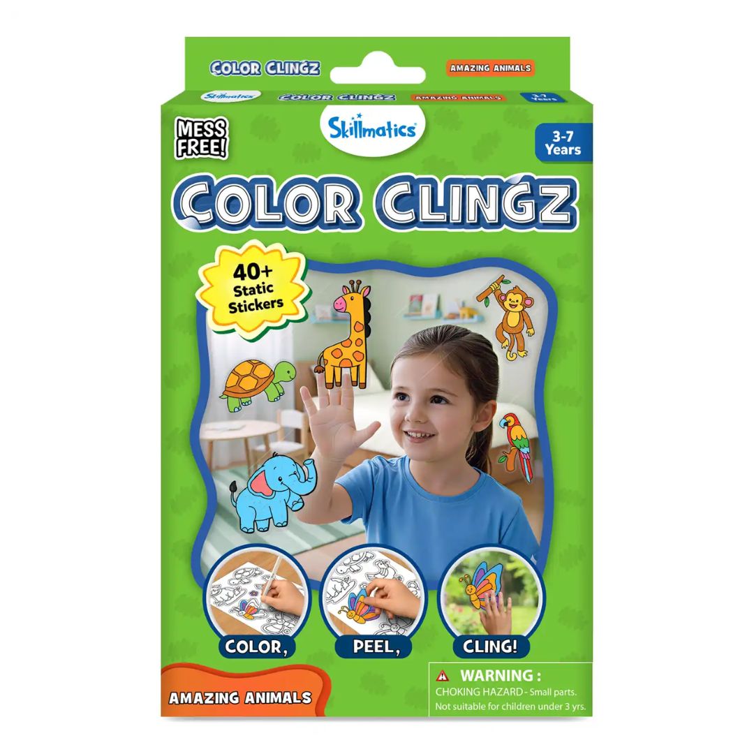 Skillmatics Color Clingz Amazing Animals - Mess-Free Reusable Static S ...