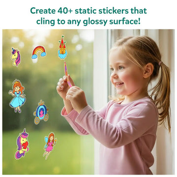 Skillmatics Color Clingz Unicorns & Princesses - Mess-Free Reusable Static Stickers
