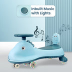 R for Rabbit Iya Iya Dino Swing Car for kids - Inbuilt Music With Light, PU LED Wheels