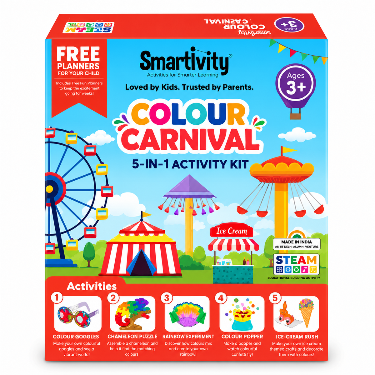 Smartivity Colour Carnival 5-in-1 Activity Kit – Creative STEM Learning Toy for Kids 3+ Years