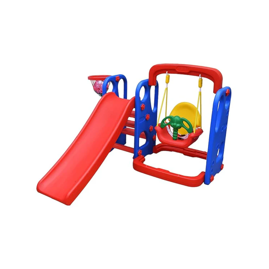 Playgro Senior Slide and Swing Combo with 4 Inches Baby Soft Toy Ball -162 x 162 x 110 cm (Multicolour)