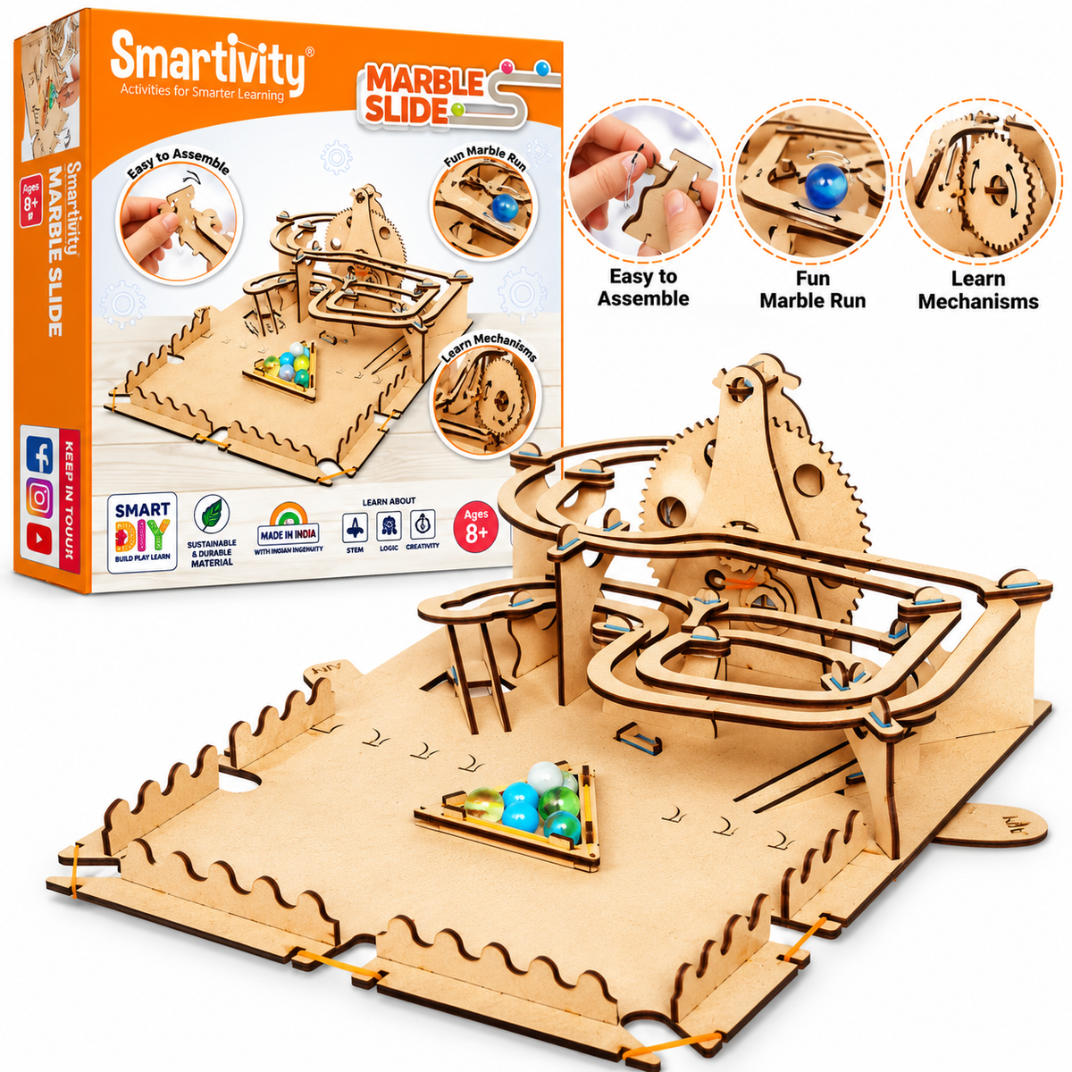Smartivity Marble Slide STEM DIY Kit – 8+ Years