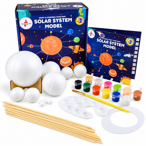 Kalakaram DIY Solar System Model Kit – Paint & Assemble, 5+ Years