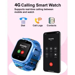 Spiky Cyclops 4g Waterproof Kids Smartwatch Blue