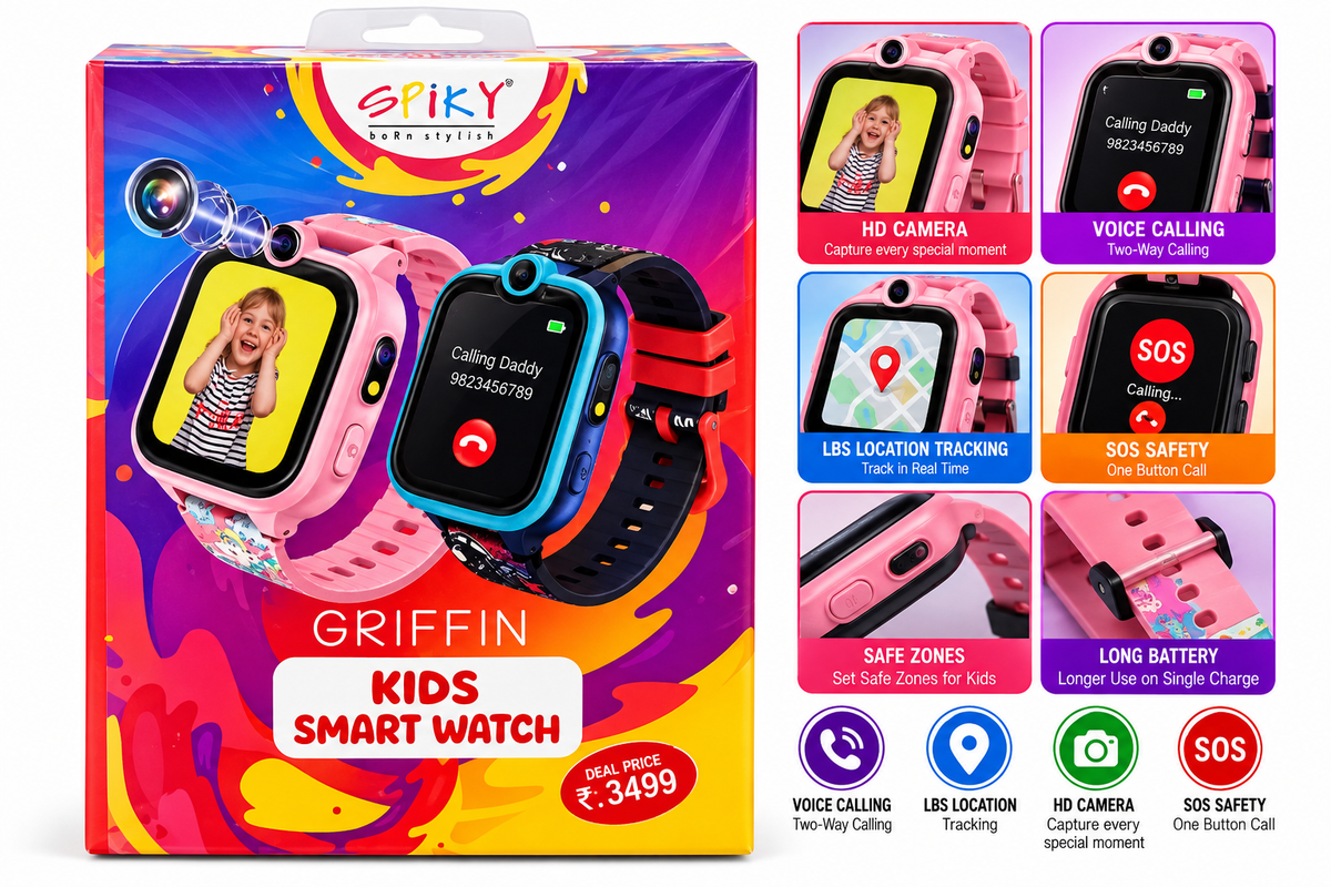 Spiky Griffin Kids Smartwatch | Camera & Calling Watch for Kids