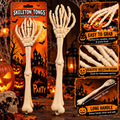Halloween Skeleton Hand Tongs | Spooky Bone Hand Grabber & Party Prop