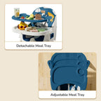 R for Rabbit Sugar Doodle Plus 3-in-1 Convertible Baby High Chair with 5-Point Harness, Dual Tray & Removable Wheels – 6 Months to 5 Years, Indigo Dye