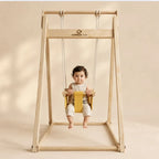 Curious Cub Wooden Baby Swing with Stand – Adjustable & Foldable