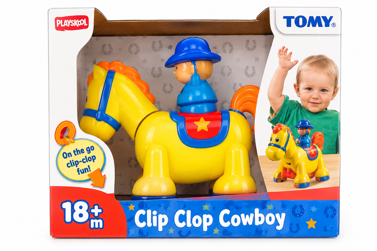 Funskool Clip Clop Cowboy Horse Toy Colourful Horse & Rider Playset for Toddlers Ages 18 Months+