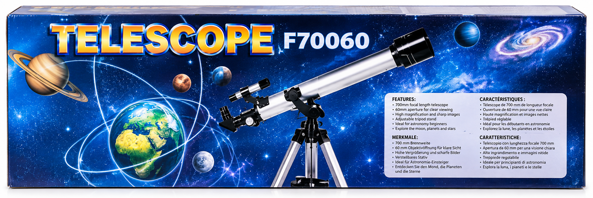 F70060 Astronomical Refractor Telescope 700mm Focal Length with 60mm Aperture & 113cm Adjustable Tripod